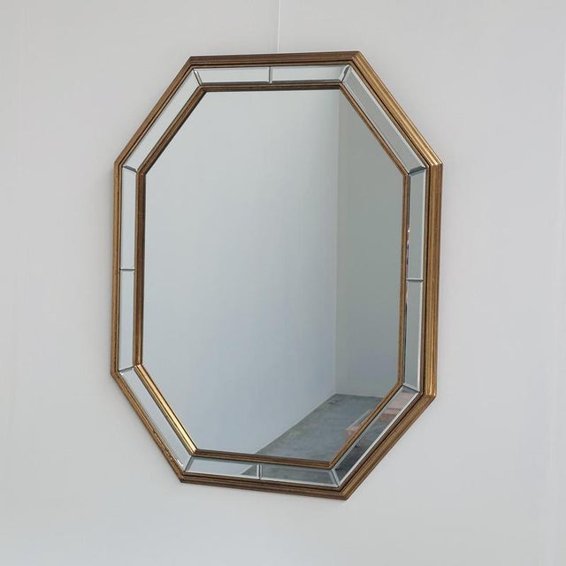 Mirrored Console Table and Matching Octagonal Mirror from Deknudt, Belgium, 1980s, Set of 2 For Sale - Image 5 of 12
