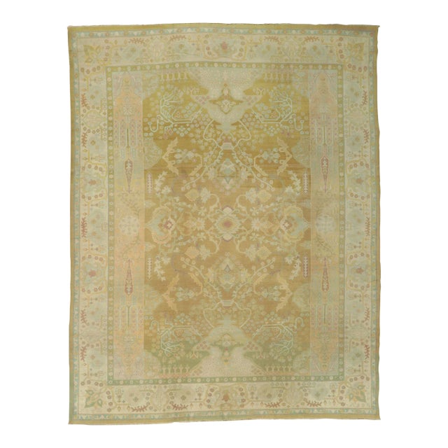 Antique Indian Agra Rug - 09'09 X 12'05 For Sale