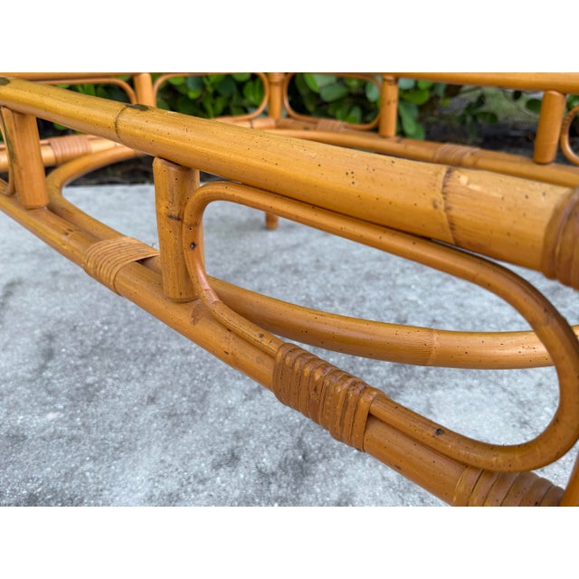 Vintage Palm Beach Bamboo + Rattan Coffee Table For Sale In Naples, FL - Image 6 of 12