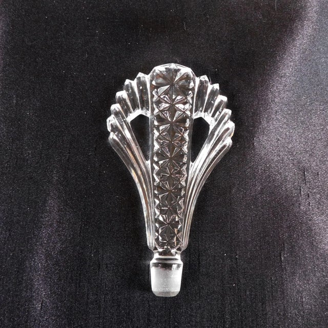 Boho Chic 1970s Pressed Glass Perfume Bottle With Tall Stopper For Sale - Image 3 of 3