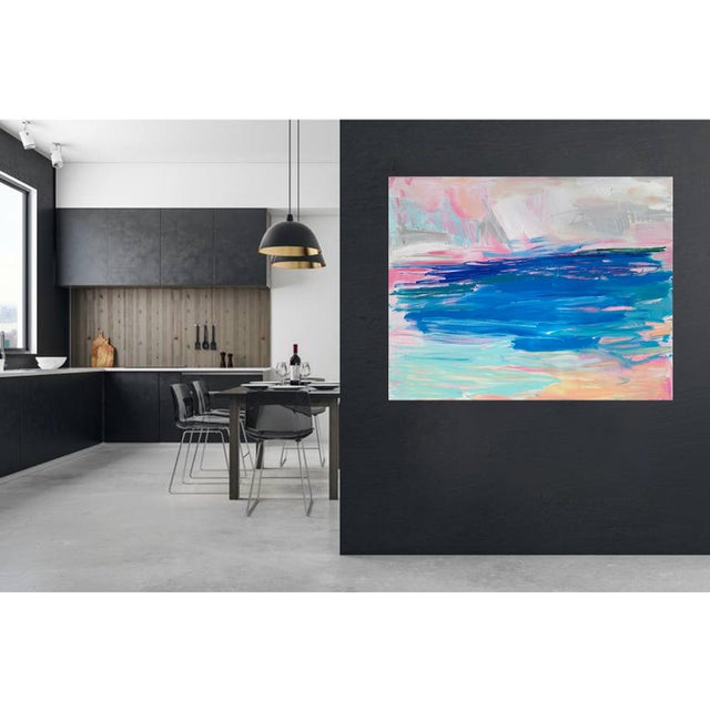 Canvas "Caribbean Calling" by Trixie Pitts Large Abstract Oil Painting For Sale - Image 7 of 10