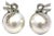 Large Pearl Earrings With Diamond Bow Tops in Silver, A Pair For Sale