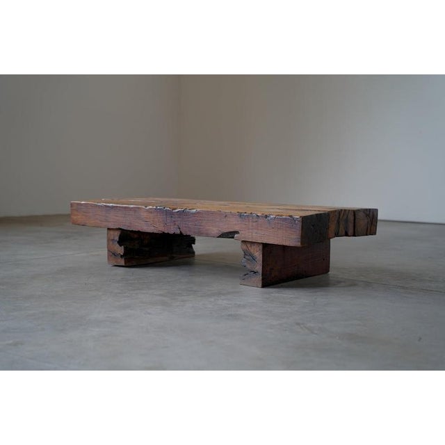 Large Vintage Dutch Rustic Coffee Table in Oak, 1960s For Sale - Image 4 of 7