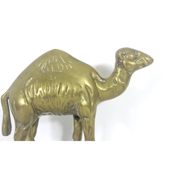 1980s Large Vintage Solid Brass Camel Vintage Brass With Patina For Sale - Image 5 of 10