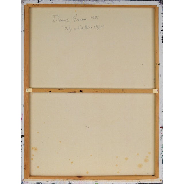 "Only in the Blue Night" Expressionist Composition in Acrylic on Canvas by Charles David Francis For Sale - Image 9 of 9