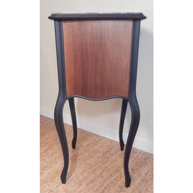 Wood Early 1900's French Walnut and Marble Top Table For Sale - Image 7 of 7
