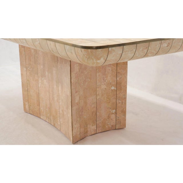 Brass & Tessellated Marble Stone Tile Top Dining Conference Tables For Sale - Image 6 of 13