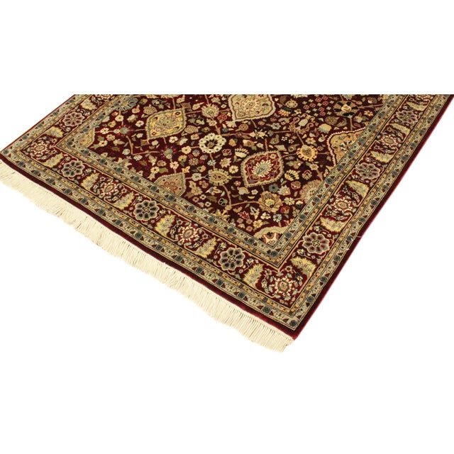 Shabby Chic Shabby Chic 1990's Tabriz Pak-Persian Red/Gold Wool Rug - 4'1'' X 6'1''V For Sale - Image 3 of 9