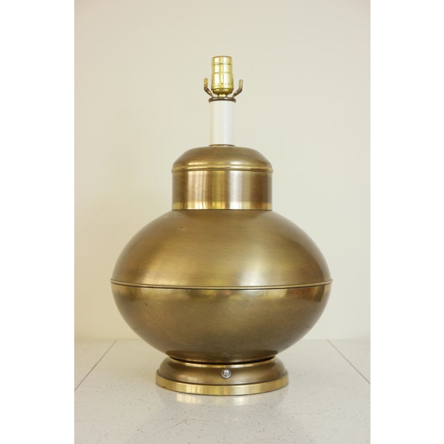 1950s Vintage Art Deco Brass Table Lamp For Sale - Image 9 of 9