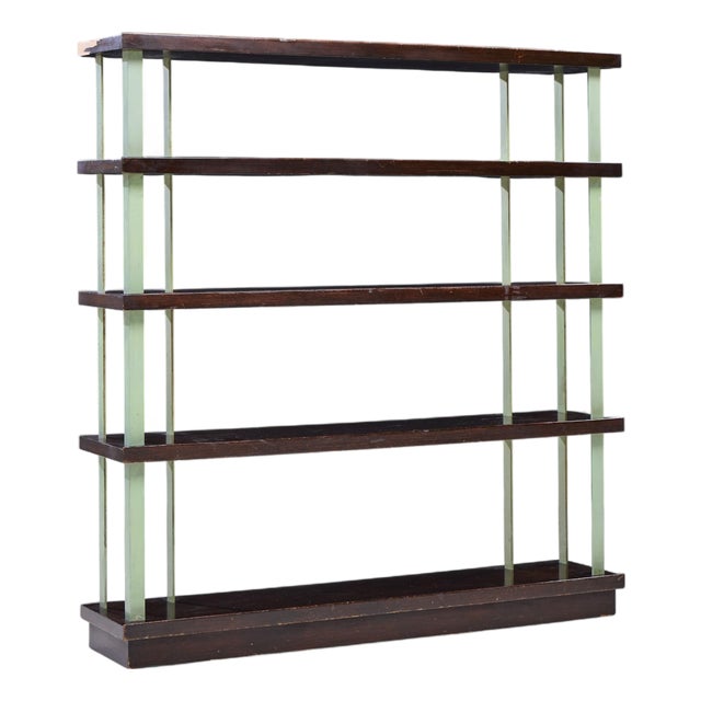 Edward Wormley for Dunbar Model 4568 Mid Century Lacquered Steel and Mahogany Bookcase For Sale