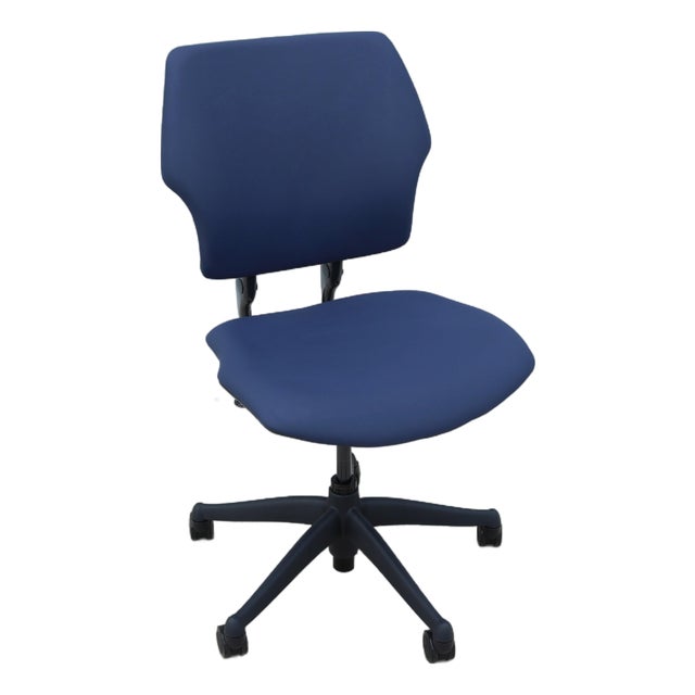 Humanscale Freedom Ergonomic Armless Task Desk Chair in Blue Color Slightly Used For Sale