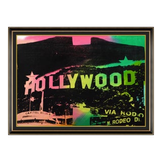 20th Century the Hollywood Sign - Iconic Pop Art Pink Oil Painting Steve Kaufman For Sale
