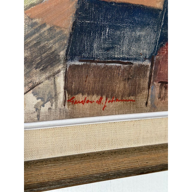 Gustav‑Adolf Johansson, Rural Landscape with Barns, 1950, Oil on Canvas, Framed For Sale - Image 10 of 15