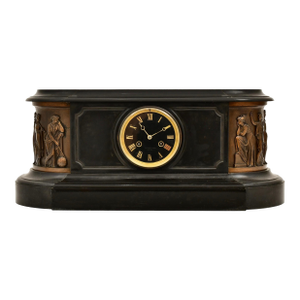 Antique Tiffany & Co. Bronze-Mounted Slate Mantel Clock