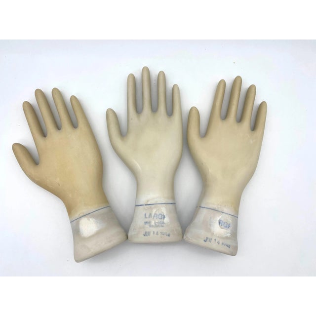 White Set of Three Vintage American Industrial Figural Porcelain Glove Molds For Sale - Image 8 of 11