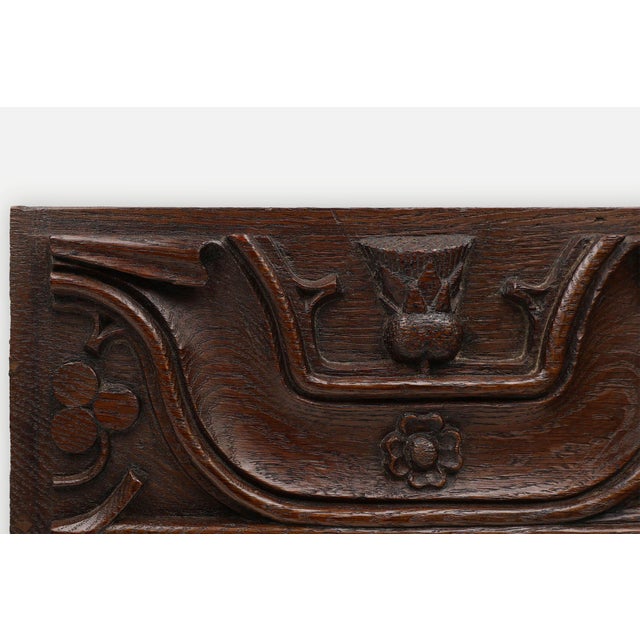 Wood Gothic Sculpted Panel in Oak, Belgium, 16th Century For Sale - Image 7 of 12