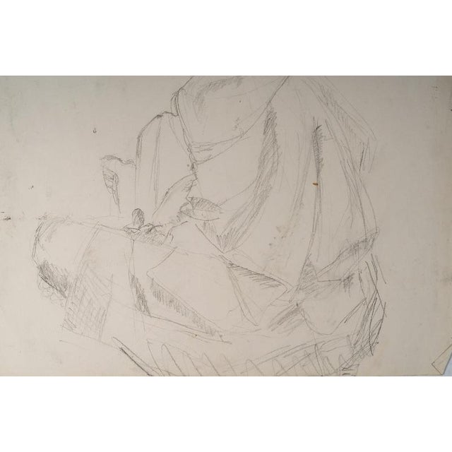 Drawing on paper depicting a man, 20th century. Drawing on paper, 20th century, depicting a man. H: 74cm, W: 73cm, D: 0.2cm
