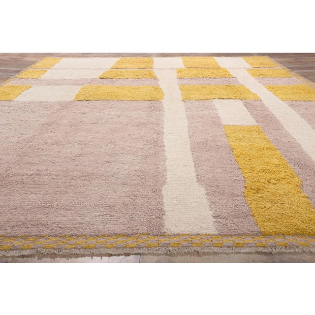 Mauve 2010s Color Block Moroccan Rug, 08'11 X 11'10 For Sale - Image 8 of 10