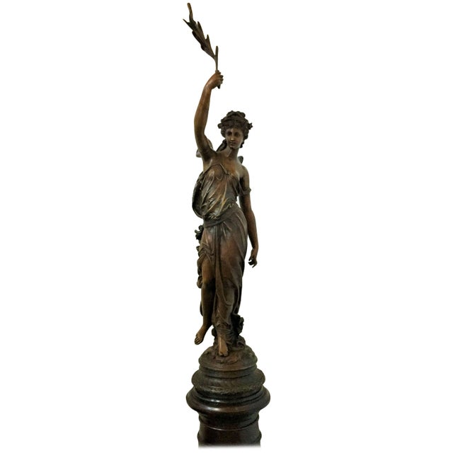 Monumental Spanish Bronze Lady Sculpture by Barbediene Fundition For Sale - Image 4 of 4