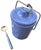 Digoin & Sarreguemines Vintage French Country Periwinkle Blue Ceramic Lidded Canister & Striped Spoon After Digoin Sarreguemines For Sale - Image 4 of 13