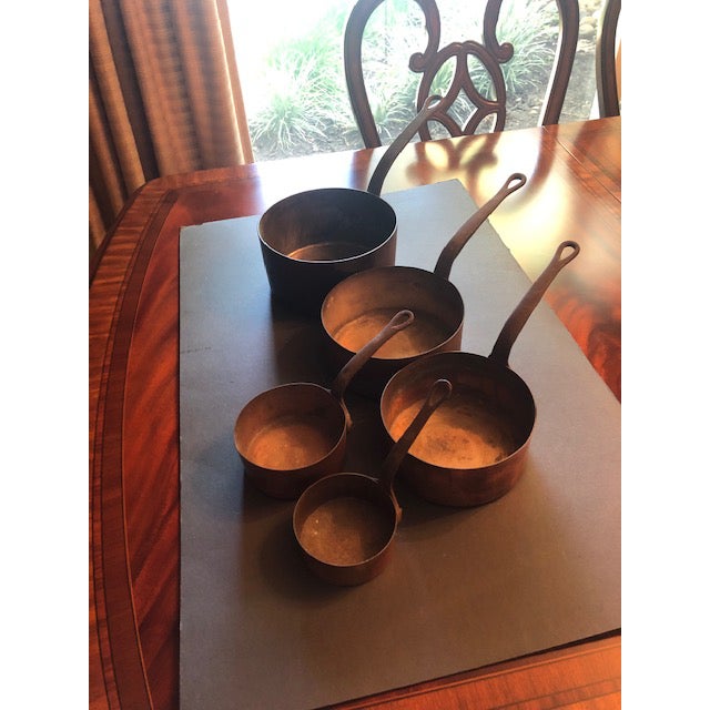 Antique Copper Pot Set - 5 Pieces For Sale - Image 13 of 13