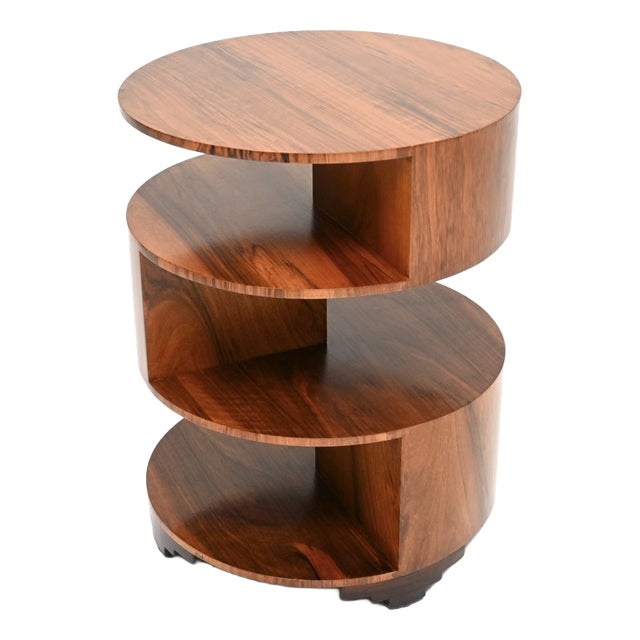Art Deco Figured Walnut Side Table, 1930 For Sale