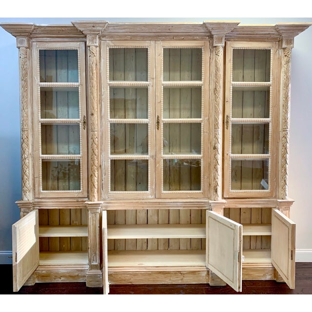 Large Carved English Pine With Cerused Finish Chairish