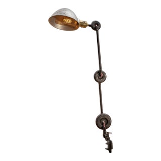 Vintage Industrial Articulating Table Mount Task Lamp For Sale