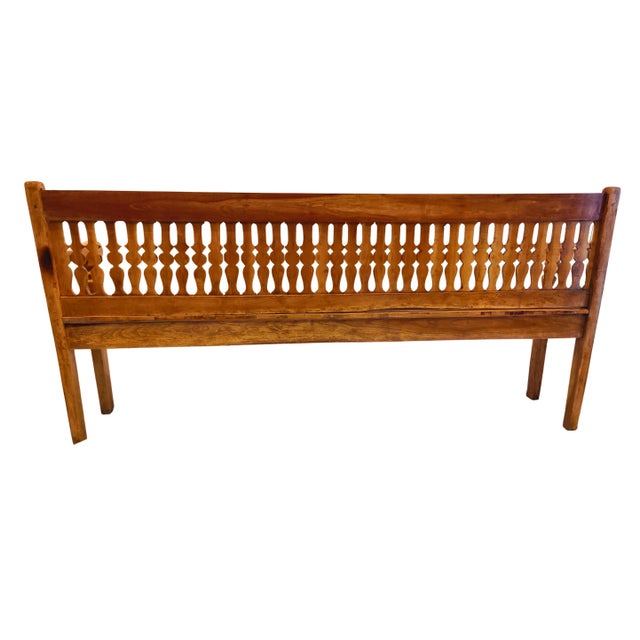 Biedermeier Bench in Cherrywood, South Germany, 1830 For Sale - Image 9 of 10