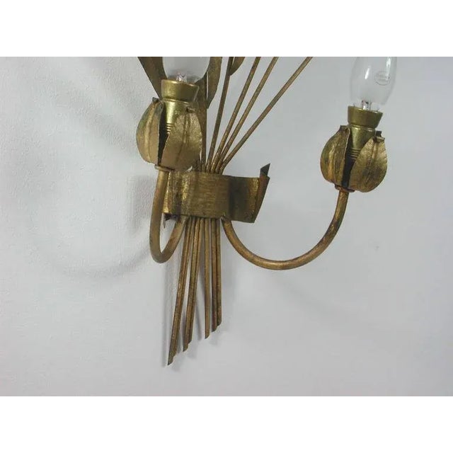 Mid-Century Spanish Gilt Sconce, 1950s For Sale - Image 4 of 11
