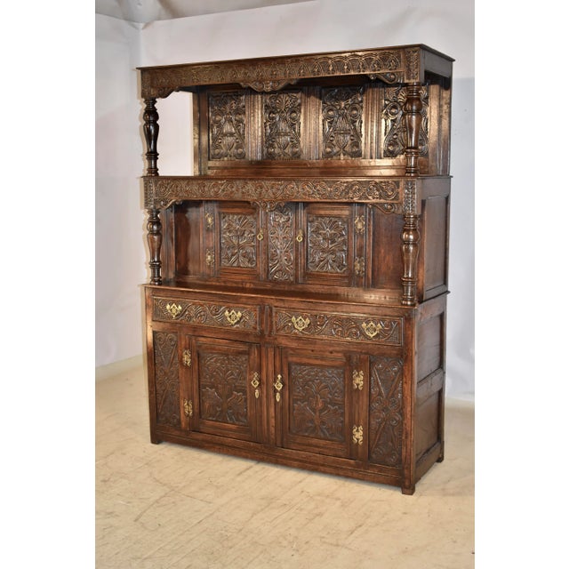 Early 18th Century English Tridarn Press Cupboard For Sale - Image 4 of 11
