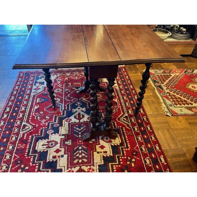 19thc Barley Twist Drop Leaf Side Table For Sale In Los Angeles - Image 6 of 8