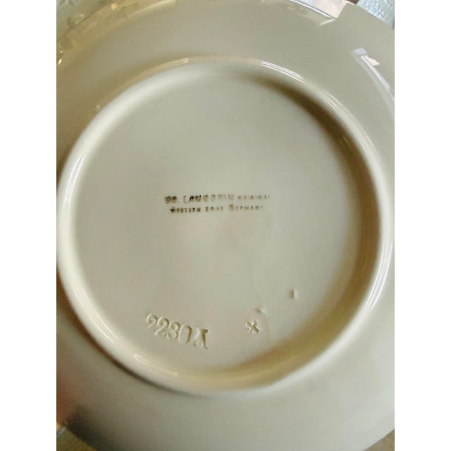 Vintage Cream Fruit Embossed Ed Langbein Western Zone Germany Porcelain Dessert Plates - Set of 11 - 7.75 Inch Fruit Relief 1945 1949 For Sale - Image 11 of 12