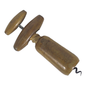 Vintage French Wood Corkscrew, Wine Opener, Bar Tool, Screw Pull, Wine Key, Bar Cart Styling, Gift for Him Her Wine Lover, Tire Bouchon