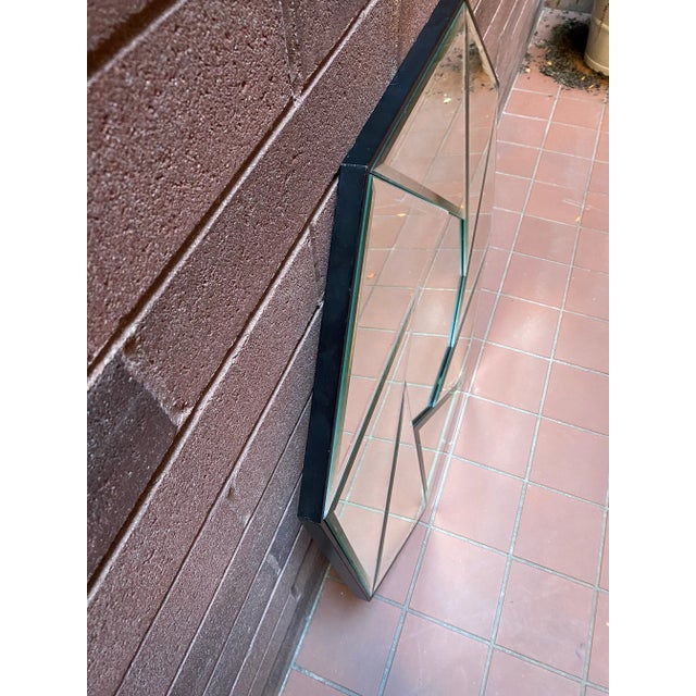 Vintage 1970s Large Heavy Geometric Octagonal Camera Iris Blades Mirror For Sale - Image 4 of 8
