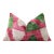Hand-Knotted Silk Velvet Ikat Lumbar Pillow - 16x24 Pink & Grass Green For Sale