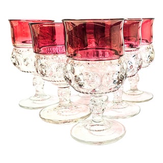 Classical Georgian Ruby Goblets- Set of 6 For Sale