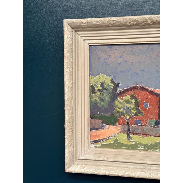 Mid-Century Modern E. Freidland, Gult Hus, 1950s, Oil on Panel, Framed For Sale - Image 3 of 14