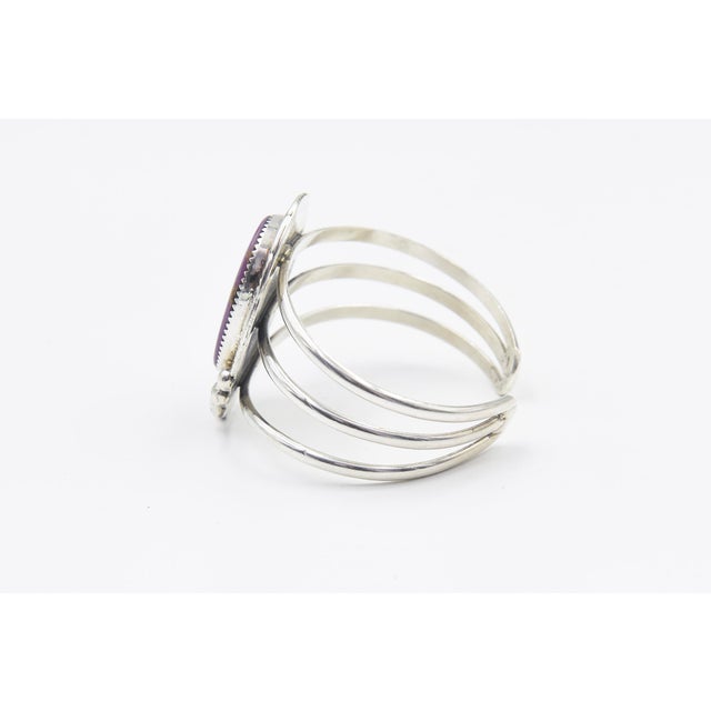 Late 20th Century Kay Johnson Southwest Sugilite Sterling Silver Cuff Bracelet For Sale - Image 11 of 12
