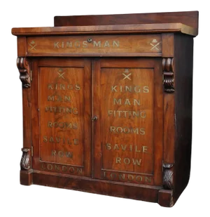 19th Century Mahogany Carved & Hand Gilt Painted Chiffonier with Kingsman Branding Prop from the Film Franchise