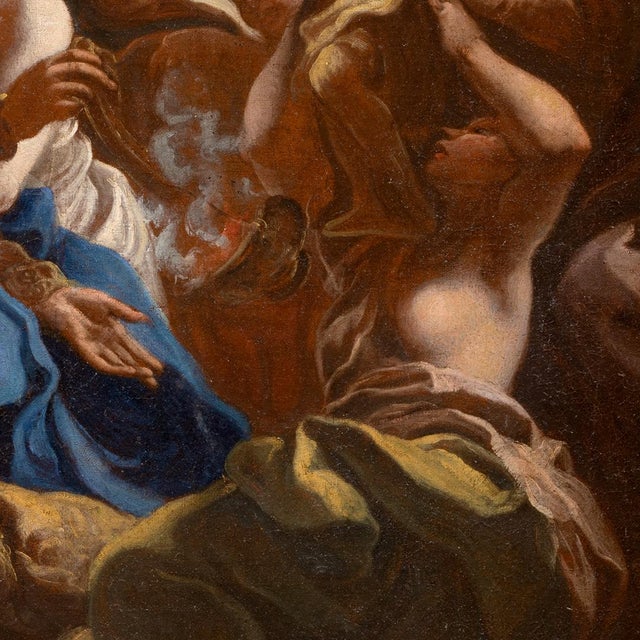 Carlo Preda, Solomon Sacrificing to the Idols, 17th-18th Century, Oil on Canvas For Sale - Image 7 of 9