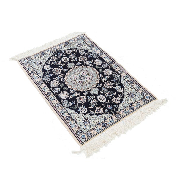 Traditional Pasargad Handmade Nain Silk & Wool Rug For Sale - Image 3 of 4