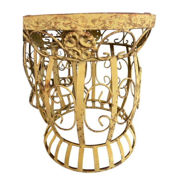 Brass 1960s Cast Iron Planters or Stools - Set of 2 For Sale - Image 8 of 12