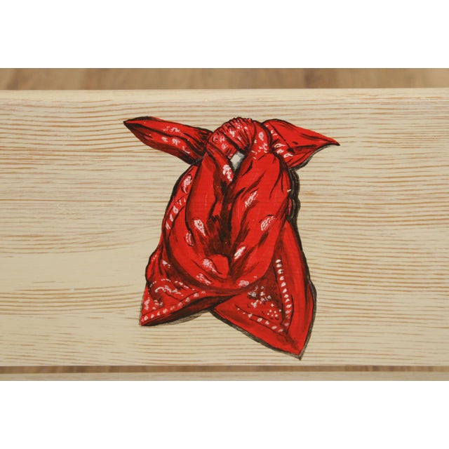 Western Style Custom Hand-Painted Full Size Bed Frame For Sale - Image 12 of 13