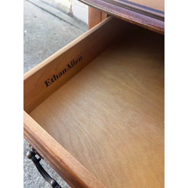 French Country Vintage Ethan Allen French Country Drop Leaf Table For Sale - Image 3 of 7