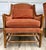 Pair of Vintage Cal-Mode French Walnut Lounge Chairs in Terracotta Upholstery For Sale - Image 14 of 16