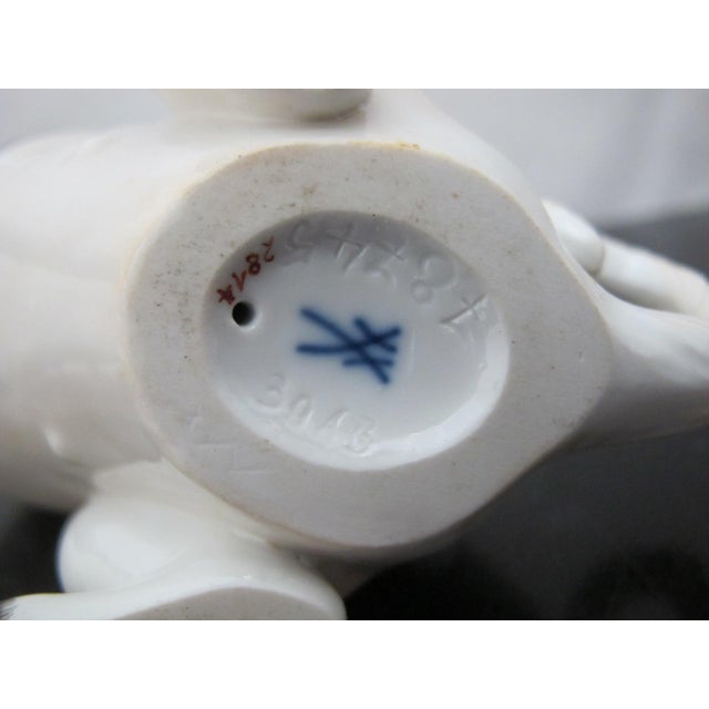 Meissen Porcelain Pug Dog With Blue Collar & Gold Bells Figurine Statue For Sale - Image 10 of 10