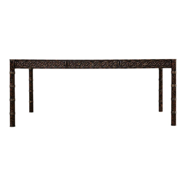 Dennis & Leen Regency Style Lacquer Chinoiserie Decorated Desk For Sale