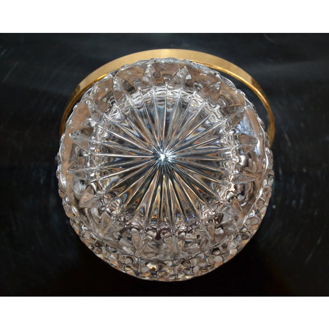 Late 1970s W M F Crystal Brass Ice Bucket Germany Art Deco Style Barware For Sale - Image 10 of 13