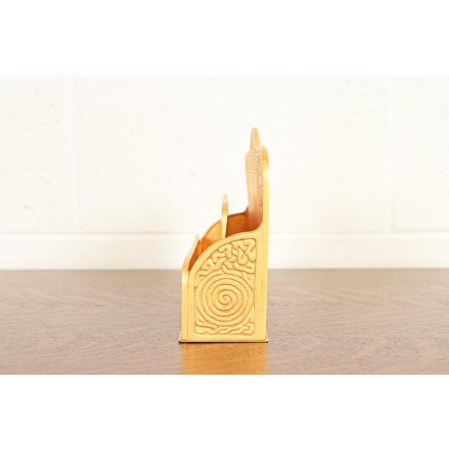 Tiffany Studios New York Zodiac Pattern Bronze Doré Letter Rack For Sale - Image 9 of 14